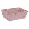 Coș Depozitare, Impletit Roz, Metal, Dimensiuni 22x15.5x8cm, Oem