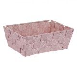 Coș Depozitare, Impletit Roz, Metal, Dimensiuni 22x15.5x8cm, Oem