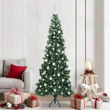 VidaXL Pom de Crăciun Artificial pentru Colț Verde 210 cm PVC și Metal 3397281