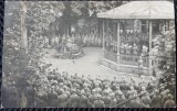 Fotografie tip Carte postala, procesiune militara germana din primul razboi mondial