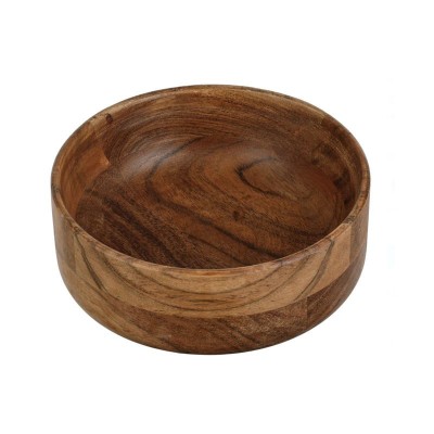 Bol rotund din lemn de culoare naturala inchisa, 15 x 6 cm, 625 ml foto