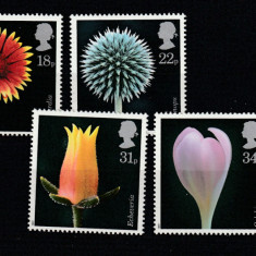 Marea Britanie 1987-Flora,Flori,Serie 4 valori dantelate,MNH,Mi.1097-1100