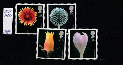 Marea Britanie 1987-Flora,Flori,Serie 4 valori dantelate,MNH,Mi.1097-1100 foto