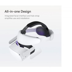 Curea reglabila pentru Oculus Quest 2 Kiwi, plastic/spuma cu memorie, alb/negru