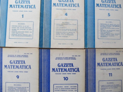 Gazeta matematica Nr. 1 , 4 , 5 , 9 , 10 , 11 / 1981 (6 reviste) foto