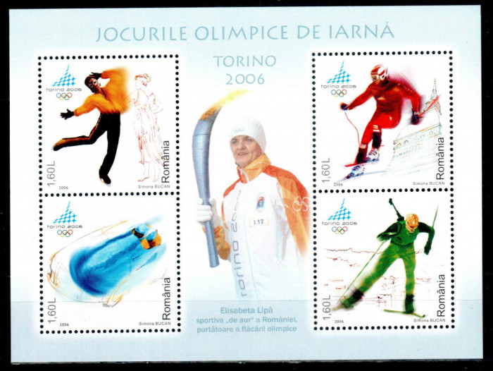 Romania 2006, LP 1709, Jocurile Olimpice Torino, bloc, MNH!