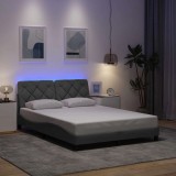 VidaXL Cadru de pat cu LED fără saltea Gri deschis 120x200 cm Material