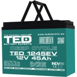 Acumulator TED Electric, AGM VRLA 12V 45Ah Deep Cycle Dimensiuni 222 x 105 x 175 mm Pentru Vehicule Electrice M5 - X00003288