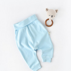 Pantaloni Bebe Unisex din bumbac organic Bleu BabyCosy (Marime: 9-12 luni)