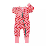 Salopeta pijama Edman bebe/copii Apple cu maneca lunga, fermoar reversibil, bumbac, 18-24 luni, Rosu