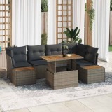 vidaXL Set de canapele pentru grădină 10 pcs Gri Rattan poli 3358838