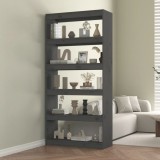 Bibliotecă/Separator cameră, gri, 80x30x167,4 cm lemn masiv pin