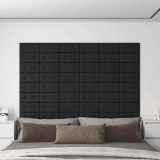 vidaXL Panouri perete 12 buc. negru 30x15 cm piele ecologică 0,54 m&sup2;