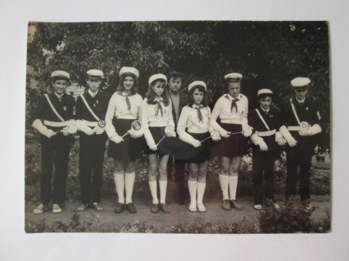 Fotografie colectie 127 x 90 mm patrula scolara de circulatie pionieri anii 80