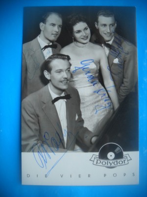 HOPCT 1407 DIE VIER POPS-FORMATIE-GERMANIA-ACTORI /ARTISTI-AUTOGRAF-NECIRCULATA foto