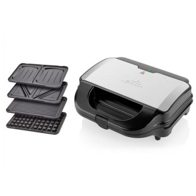 Sandwich maker 4 in 1 ETA Sorento, 900 W, otel inoxidabil, placi detasabile, Negru/Gri foto