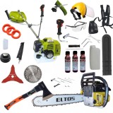 Pachet motocoasa si drujba motofierastrau benzina 4.7CP + 15accesorii (EL5200+EL5500+15)