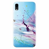 Husa silicon pentru Apple Iphone XR, Artistic Paint Splash Purple Butterflies