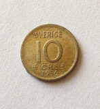 Suedia - 10 Ore 1956 - Argint, Europa
