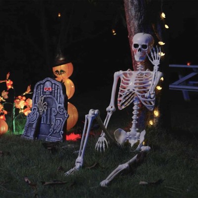 vidaXL Schelet de Halloween Manual Ajustabil 2 pcs Alb 85 cm PVC foto
