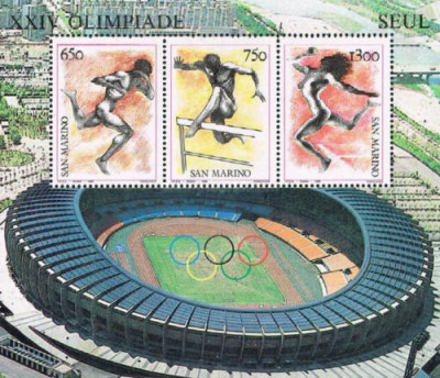 San Marino 1988 - Jocurile Olimpice Seoul, bloc neuzat foto