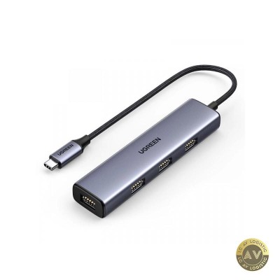 Hub USB-C UGREEN CM473 4 x USB-A 3.0 0.15m Gri foto