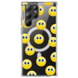 Husa personalizata pentru samsung galaxy s23 ultra, magsafe atasare magnetica, grinning face with big eyes