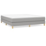 Cumpara ieftin Pat continental, gri deschis, 180x200 cm, material textil