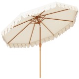 Outsunny Umbrelă de Grădină cu Deschidere cu Manivelă, Fald Dublu şi &Icirc;nclinabil, 2.7x2.4 m, Alb Crem | Aosom Romania
