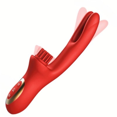Vibrator Brush and Ears Stimulating Rosu foto