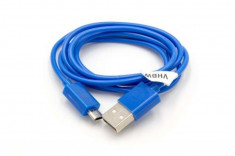 Usb datenkabel micro-usb 1,0 meter hell-blau, foto