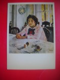 HOPCT 23732 FATA CU PIERSICI- -VALENTIN SEROV 1865-1911 --RUSIA--MUZEE - CP PICTURA --NECIRCULATAMUNTII