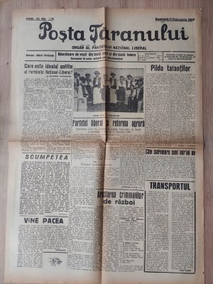 Ziar Poșta Țaranului 11 februarie 1945 foto