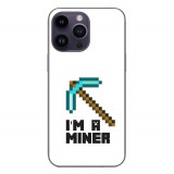 Husa compatibila cu Apple iPhone 14 Pro Max Silicon Gel Tpu Model Minecraft Miner