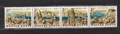 UNGARIA 1961 - ARHITECTURA BUDAPESTA. STRAIF NESTAMPILAT, R9 foto