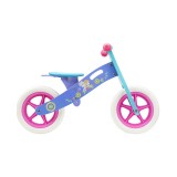 Bicicleta fara pedale Pegas Seven, 12 inch, 2-6 ani, furca fixa, cadru din lemn, jante spuma, model Frozen