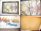 6040-Tablou vechi F.Mamas Austria peisaj ulei/panza spate placaj anii 1900-1930. Stare buna. Marimi lucrare fara rama 64_49 cm.