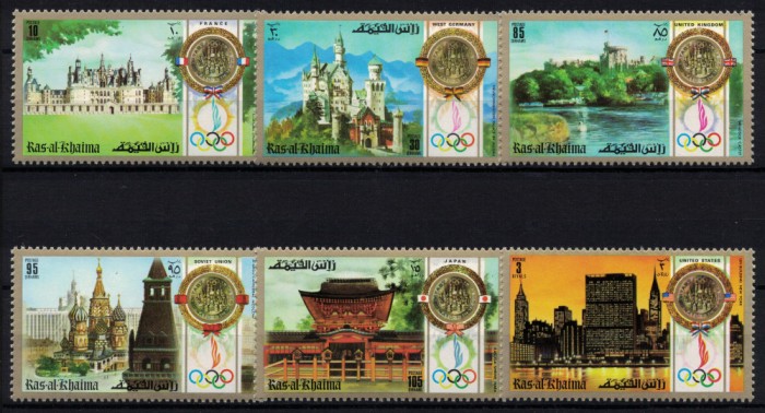 RAS AL KHAIMA 1972 - Constructii celebre, J.O. / serie completa MNH