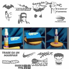 Set 13 Stickere Auto Gri Premium , Batman, Terminator, Hulk, Nike Just Drive It E i altele