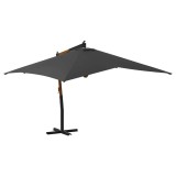 Cumpara ieftin Umbrela in consola cu stalp din lemn, antracit, 400 x 300 cm