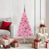 VidaXL Pom de Crăciun artificial pre-iluminat Roz 120 cm PVC 3397056