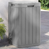 VidaXL Coș de gunoi pentru exterior, gri, 38x38x65 cm, PP