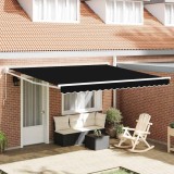 vidaXL Cortina Retractabilă Negru 400 &times; 300 cm Poliester