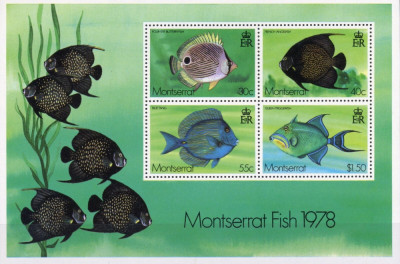 265-MONTSERAT 1978-PESTI-Bloc cu 4 timbre nestampilate MNH foto