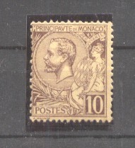 Monaco 1891 Albert I 10C Mi.14 MLH AM.544