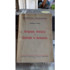 ORIGINEA RELIGIEI SI CREDINTEI IN DUMNEZEU - HEINRICH CUNOW