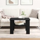 Masă de cafea vidaXL Negru Stejar 60x60x42 cm din lemn prelucrat