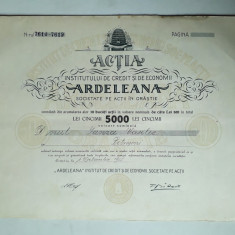 5000 Lei 1925 Ardeleana Orastie actiuni vechi Romania 7619