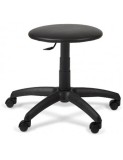 Scaun laborator operational, rotativ, baza polipropilena, piele ecologica, inaltime ajustabila, 100 kg, negru