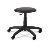 Scaun laborator operational, rotativ, baza polipropilena, piele ecologica, inaltime ajustabila, 100 kg, negru